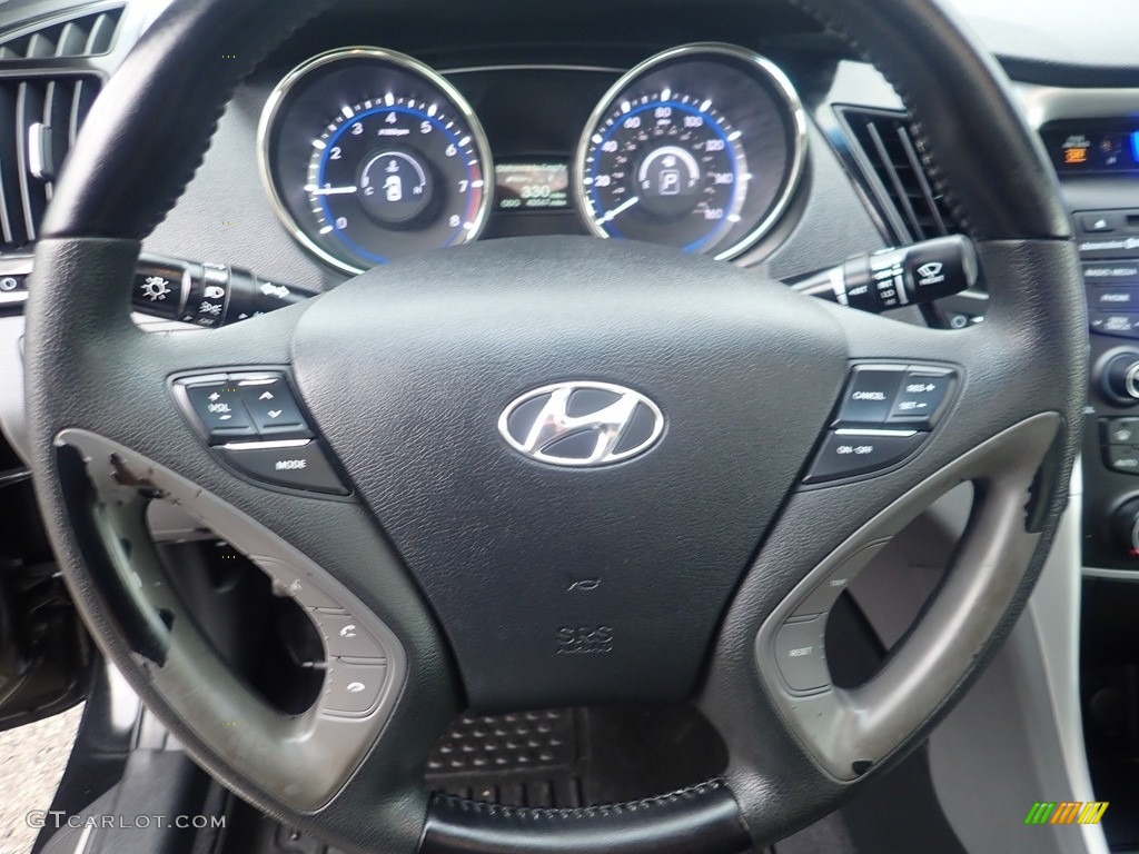 2013 Sonata Limited - Midnight Black / Black photo #24