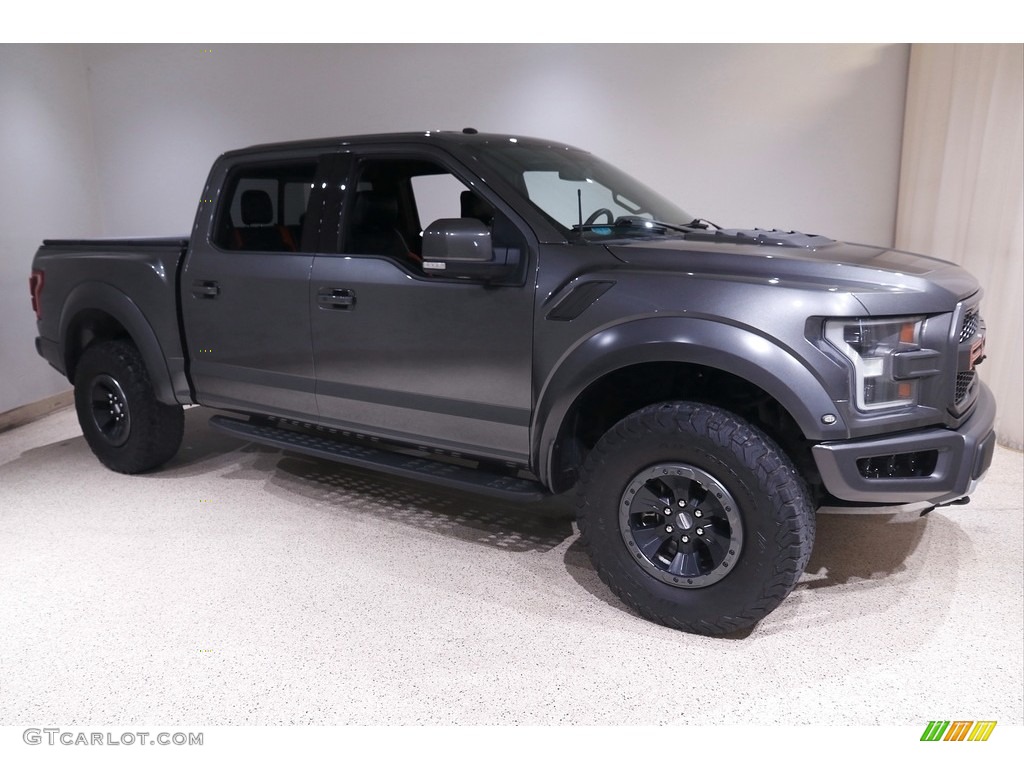 2017 F150 SVT Raptor SuperCrew 4x4 - Magnetic / Raptor Black/Orange Accent photo #1