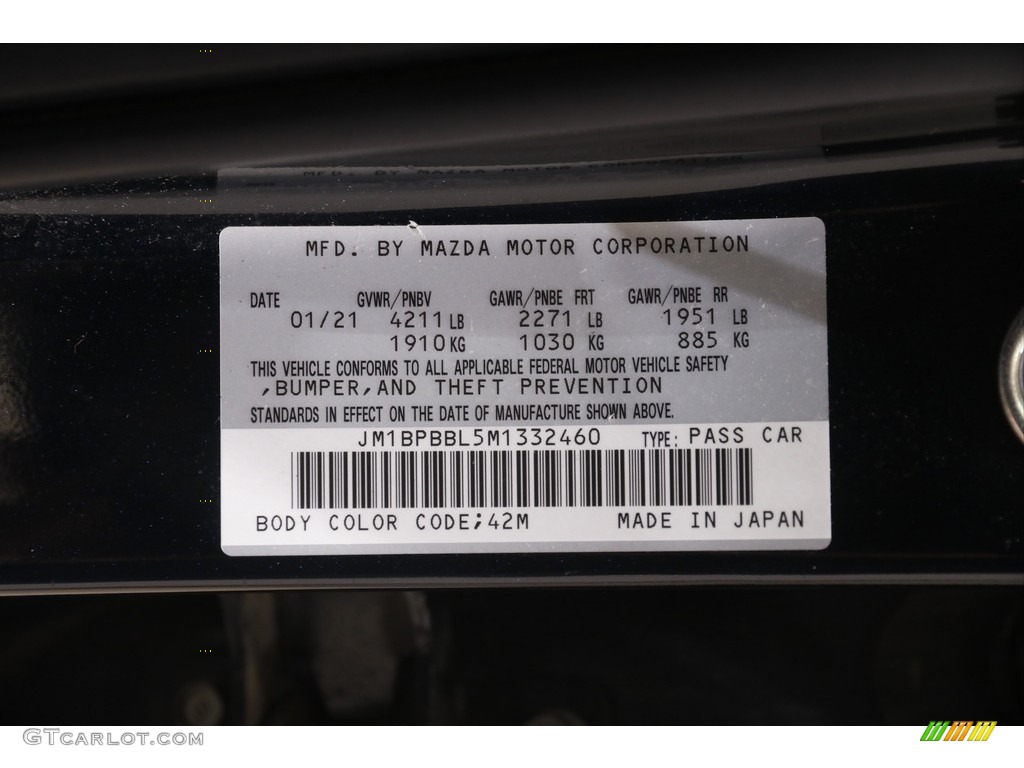 2021 Mazda3 Select Sedan AWD - Deep Crystal Blue Mica / Black photo #20