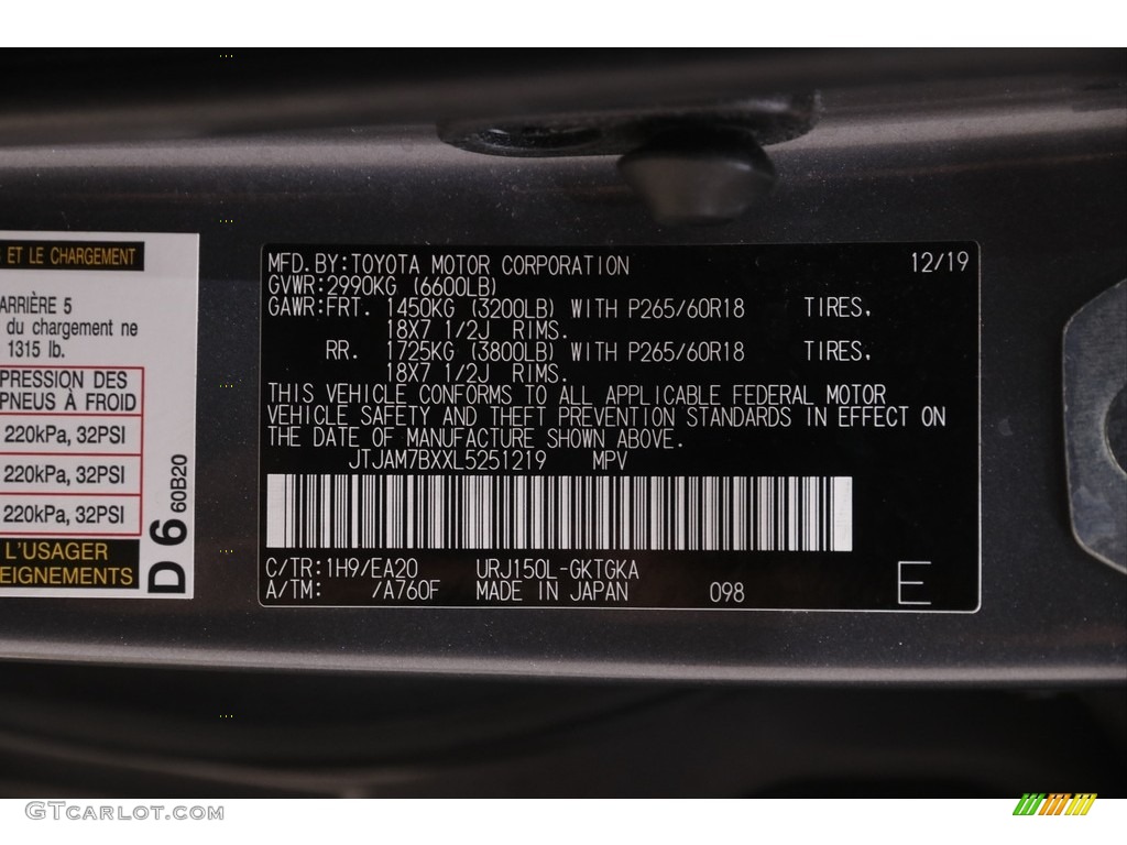 2020 GX 460 - Nebula Gray Pearl / Black photo #28