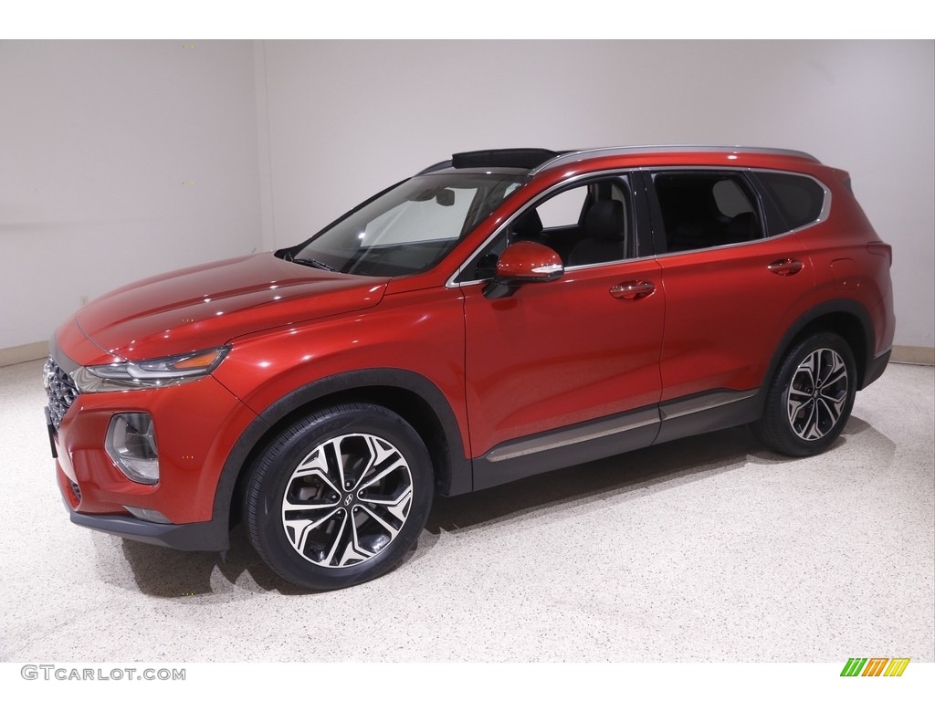 2019 Santa Fe Ultimate AWD - Lava Orange / Black photo #3