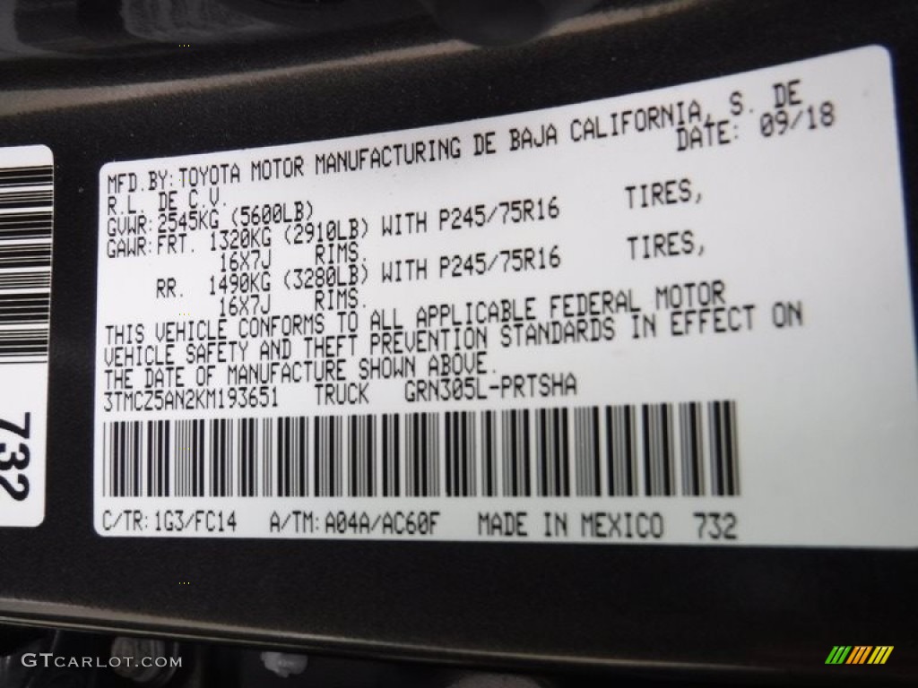 2019 Tacoma SR5 Double Cab 4x4 - Magnetic Gray Metallic / Cement Gray photo #33
