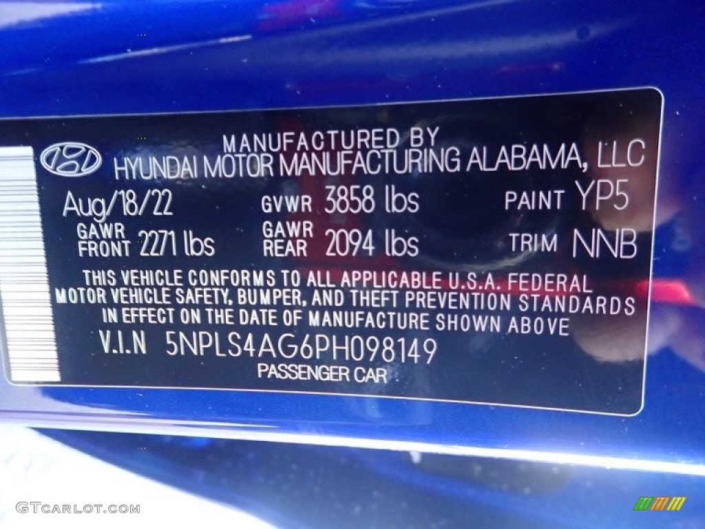 2023 Elantra SEL - Intense Blue / Black photo #18
