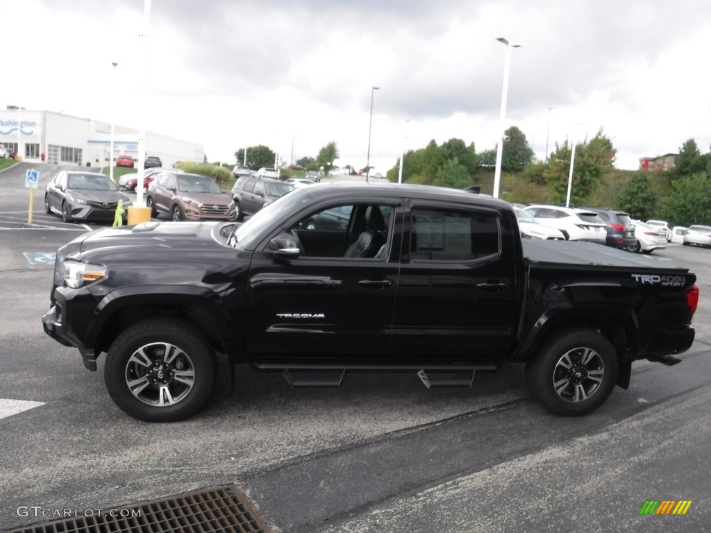 2018 Tacoma TRD Sport Double Cab 4x4 - Midnight Black Metallic / Black photo #8