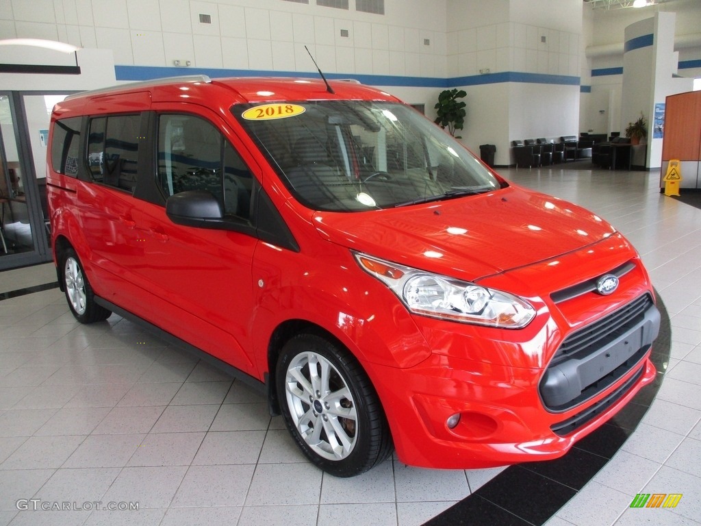 2018 Transit Connect XLT Passenger Wagon - Race Red / Charcoal Black photo #3
