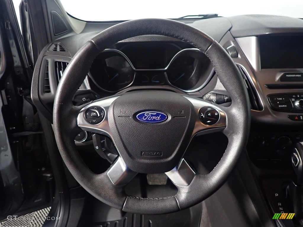 2016 Ford Transit Connect XLT Wagon Charcoal Black Steering Wheel Photo #144870745