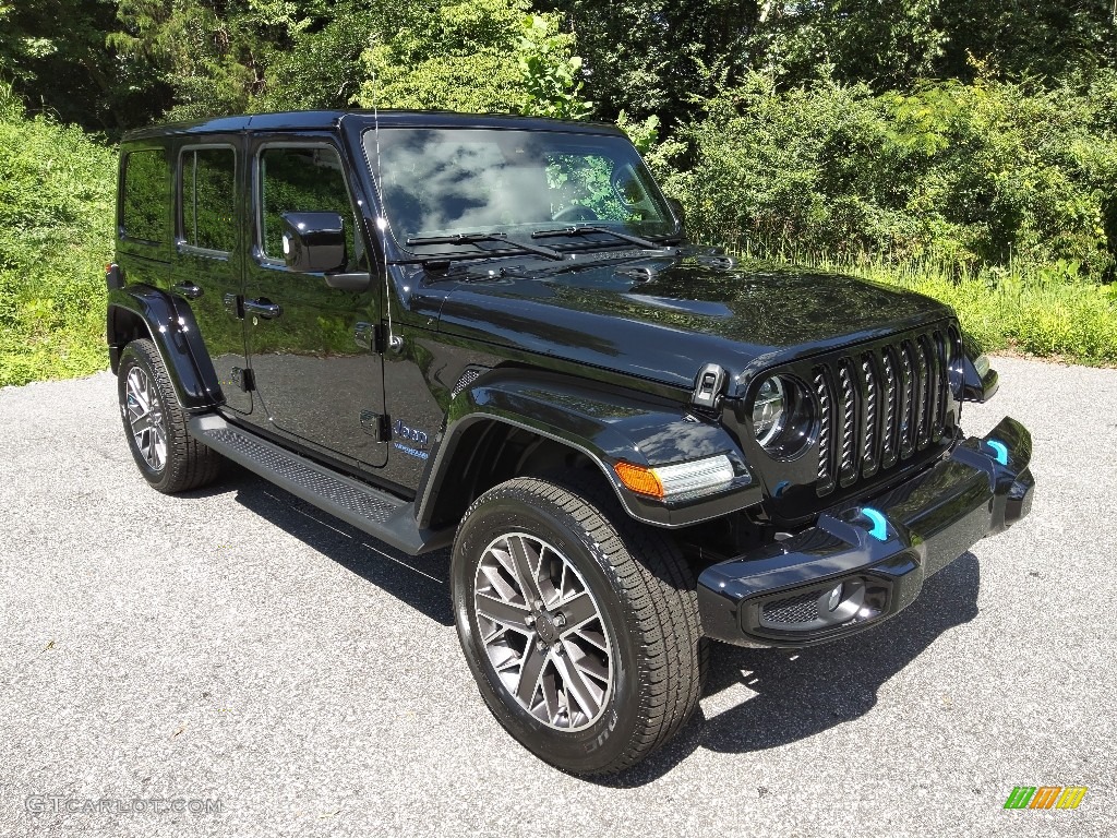 Black 2022 Jeep Wrangler Unlimited High Altitude 4XE Hybrid Exterior Photo #144870844