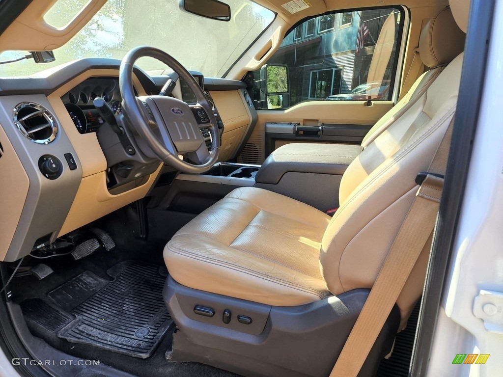 2014 F350 Super Duty Lariat Crew Cab 4x4 - Oxford White / Adobe photo #6