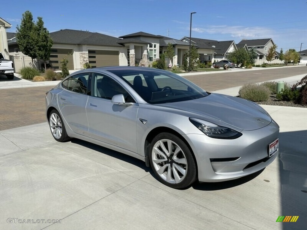 Silver Metallic 2018 Tesla Model 3 Long Range Exterior Photo #144873865