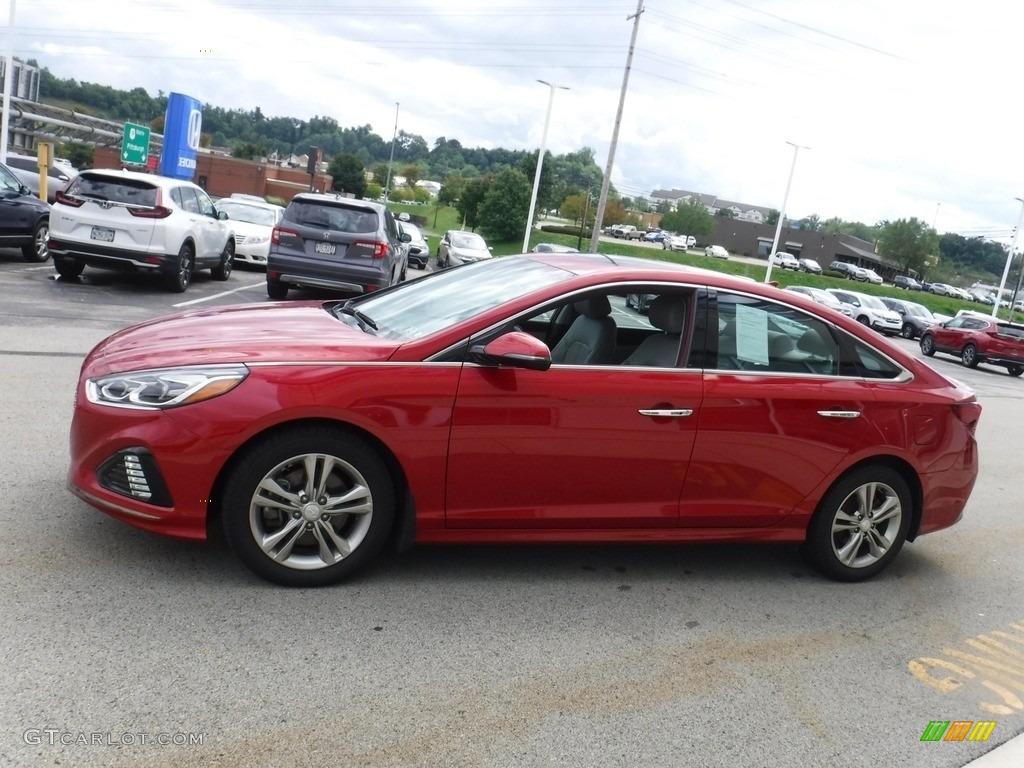 2019 Sonata Limited - Scarlet Red / Gray photo #8
