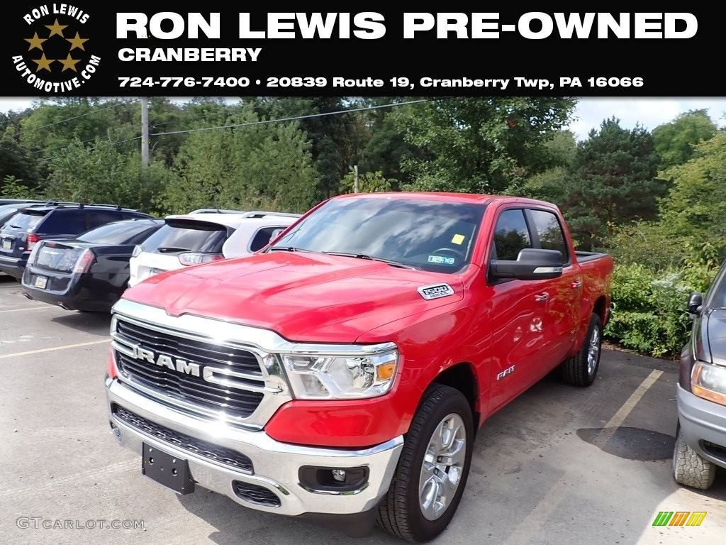 2020 1500 Big Horn Crew Cab 4x4 - Flame Red / Black/Diesel Gray photo #1