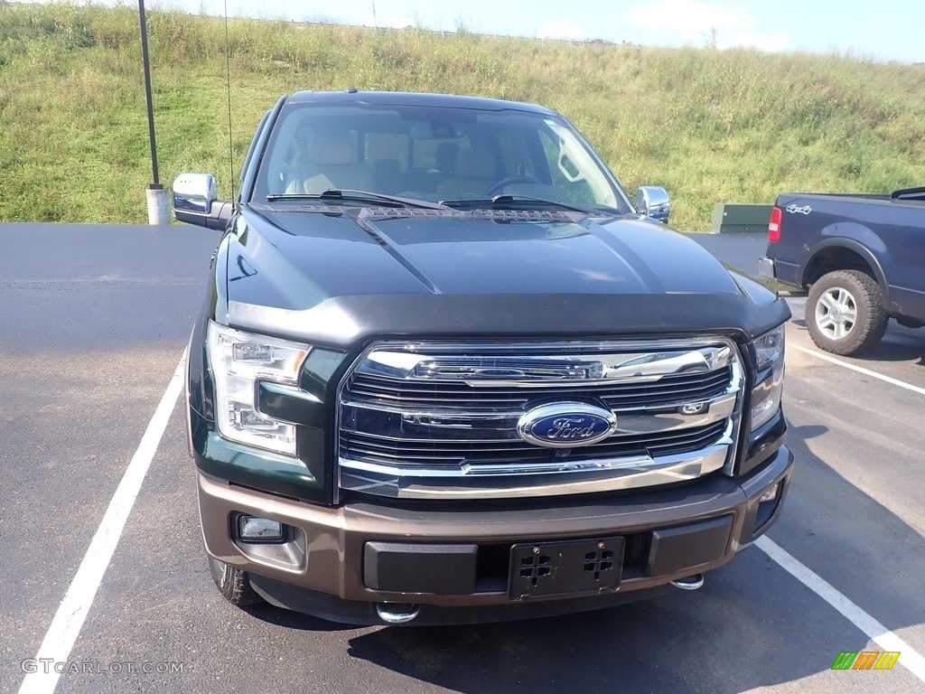 2015 F150 Lariat SuperCrew 4x4 - Green Gem Metallic / Medium Light Camel photo #4