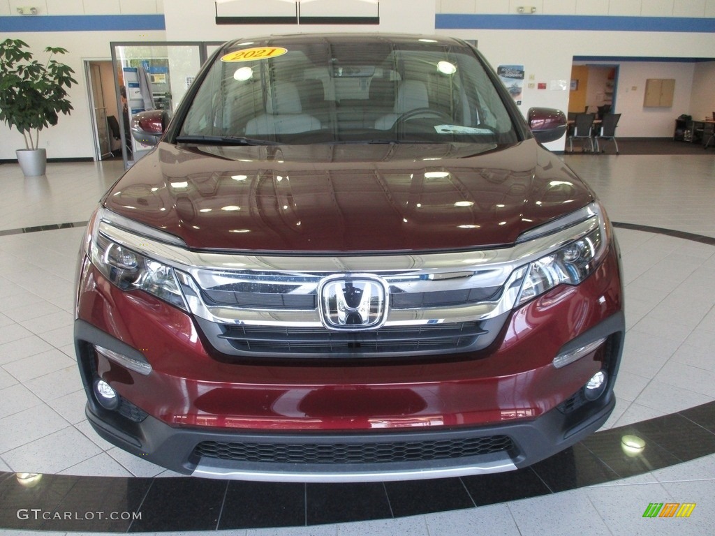 2021 Pilot EX-L AWD - Deep Scarlet Pearl / Beige photo #2