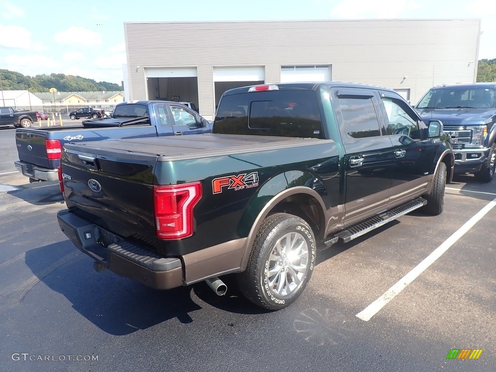 2015 F150 Lariat SuperCrew 4x4 - Green Gem Metallic / Medium Light Camel photo #12