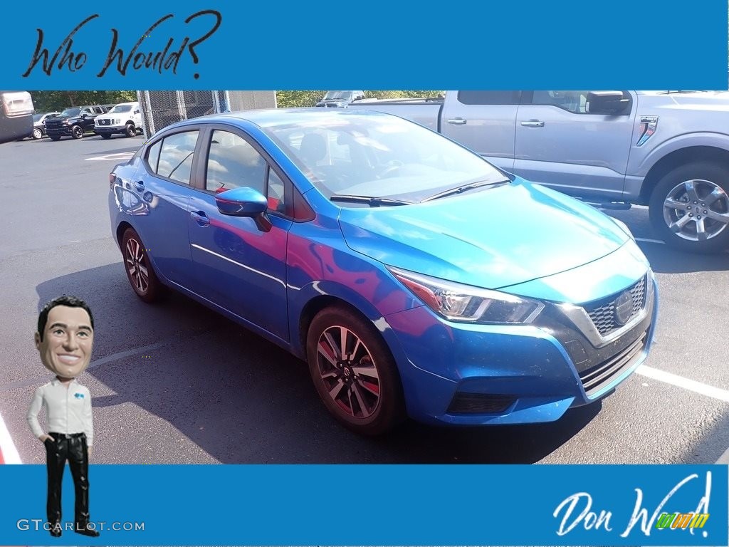 Electric Blue Metallic Nissan Versa