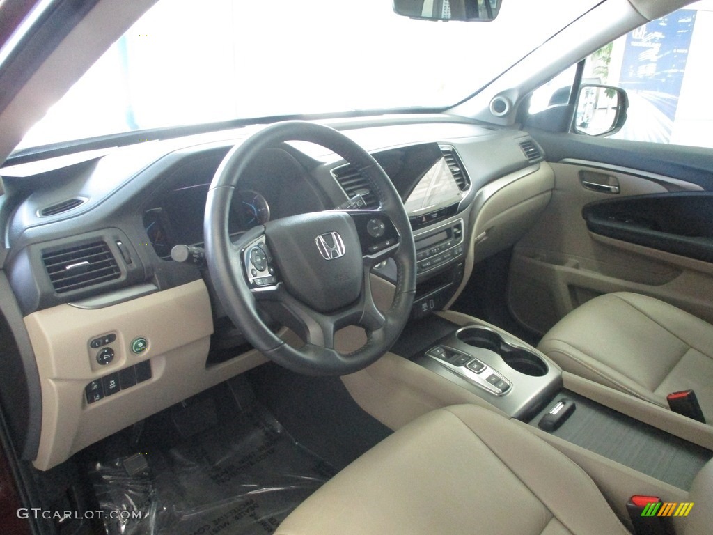 2021 Pilot EX-L AWD - Deep Scarlet Pearl / Beige photo #29
