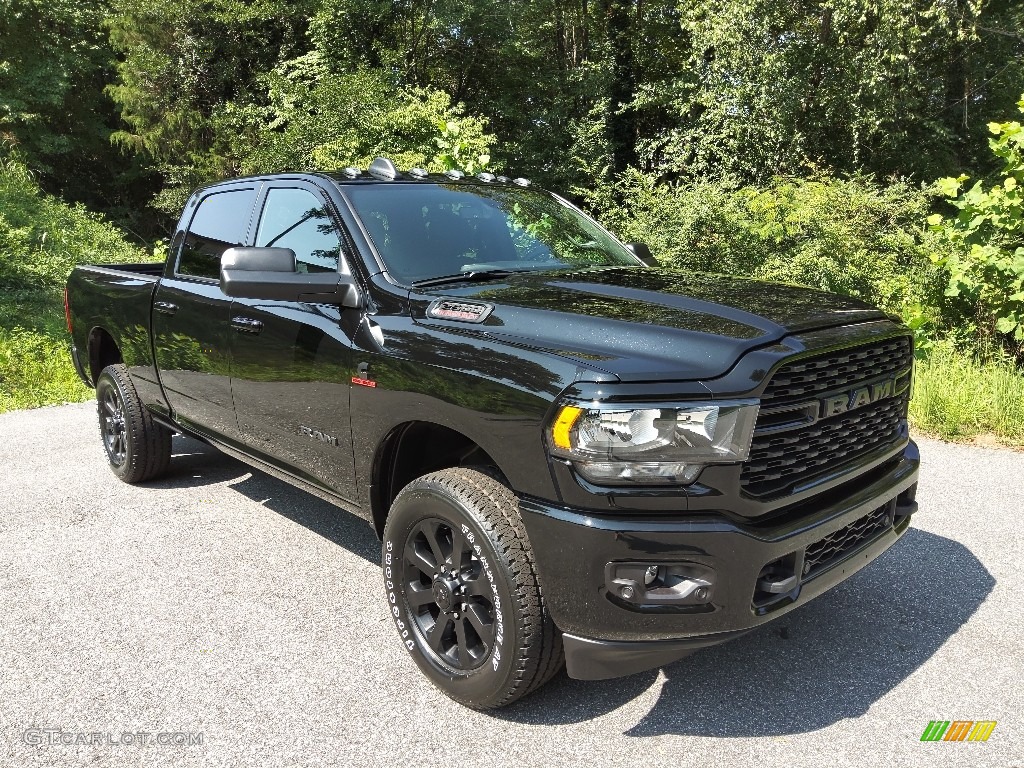 Diamond Black Crystal Pearl 2022 Ram 2500 Big Horn Crew Cab Night Edition 4x4 Exterior Photo #144881852
