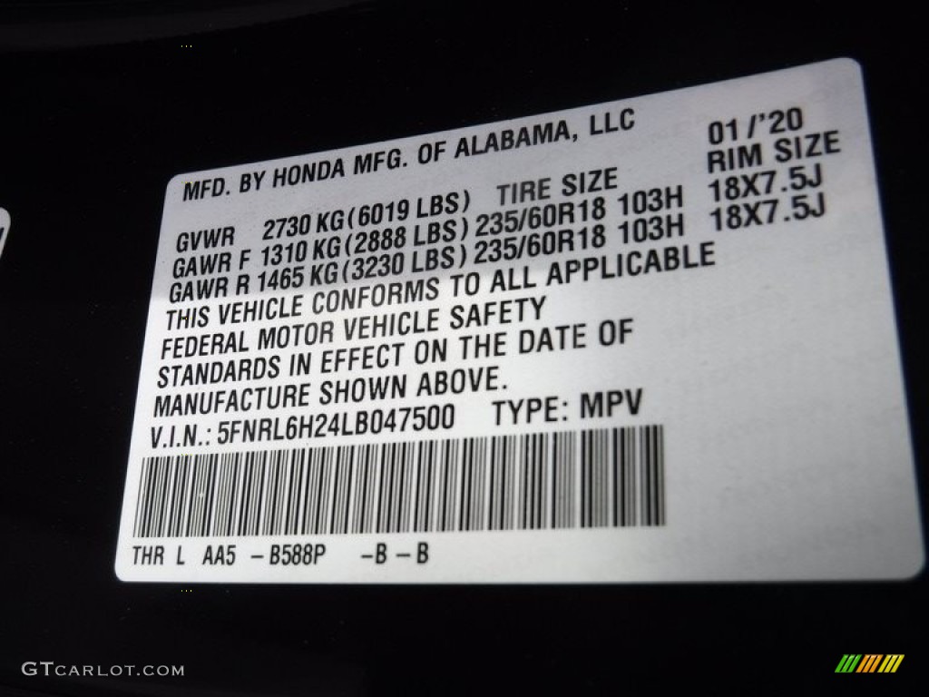 2020 Odyssey LX - Obsidian Blue Pearl / Gray photo #26