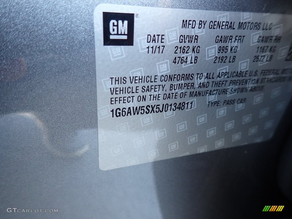 2018 CTS AWD - Phantom Gray Metallic / Light Platinum/Jet Black Accents photo #15