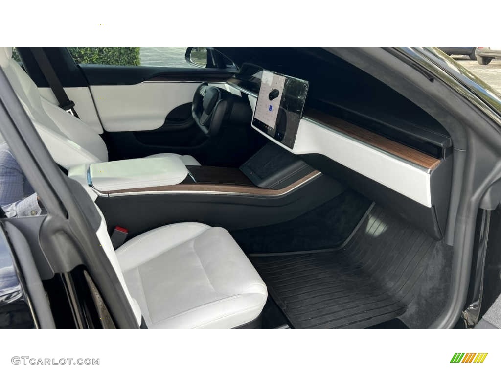 Black/White Interior 2021 Tesla Model S Long Range AWD Photo #144888691
