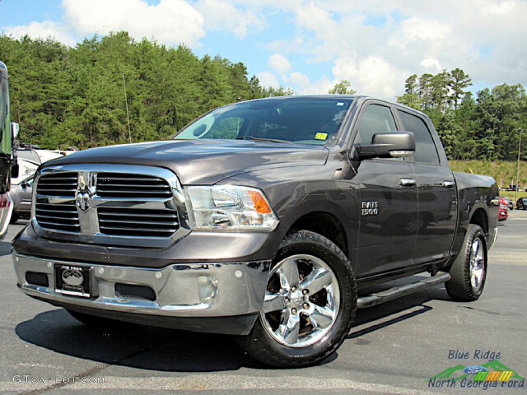 2015 1500 Big Horn Crew Cab 4x4 - Granite Crystal Metallic / Black/Diesel Gray photo #1