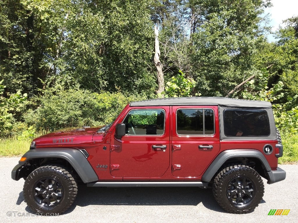 2021 Wrangler Unlimited Willys 4x4 - Snazzberry Pearl / Black photo #1