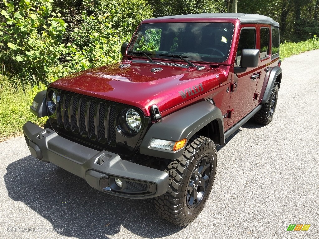 2021 Wrangler Unlimited Willys 4x4 - Snazzberry Pearl / Black photo #2