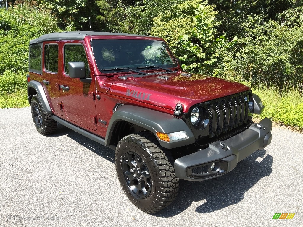 2021 Wrangler Unlimited Willys 4x4 - Snazzberry Pearl / Black photo #4