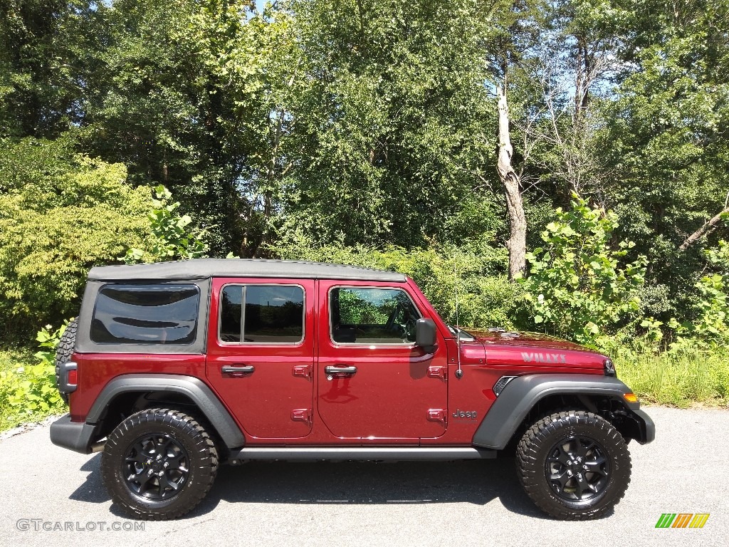 2021 Wrangler Unlimited Willys 4x4 - Snazzberry Pearl / Black photo #5
