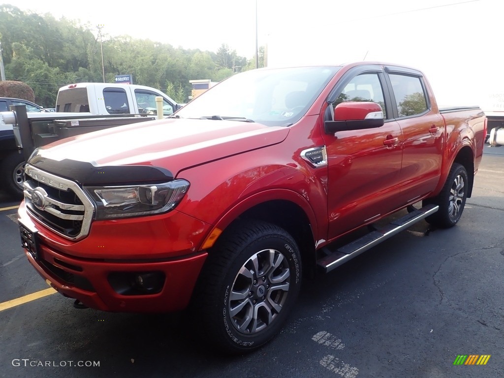 2019 Ranger Lariat SuperCrew 4x4 - Hot Pepper Red Metallic / Medium Stone photo #1