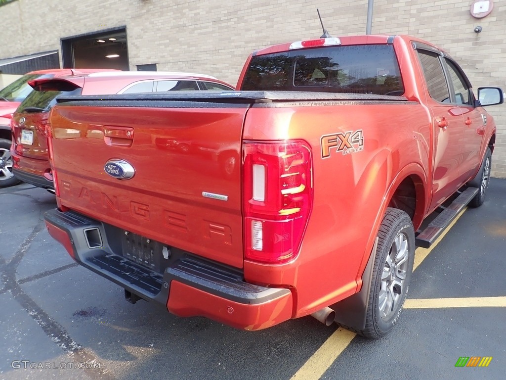 2019 Ranger Lariat SuperCrew 4x4 - Hot Pepper Red Metallic / Medium Stone photo #3