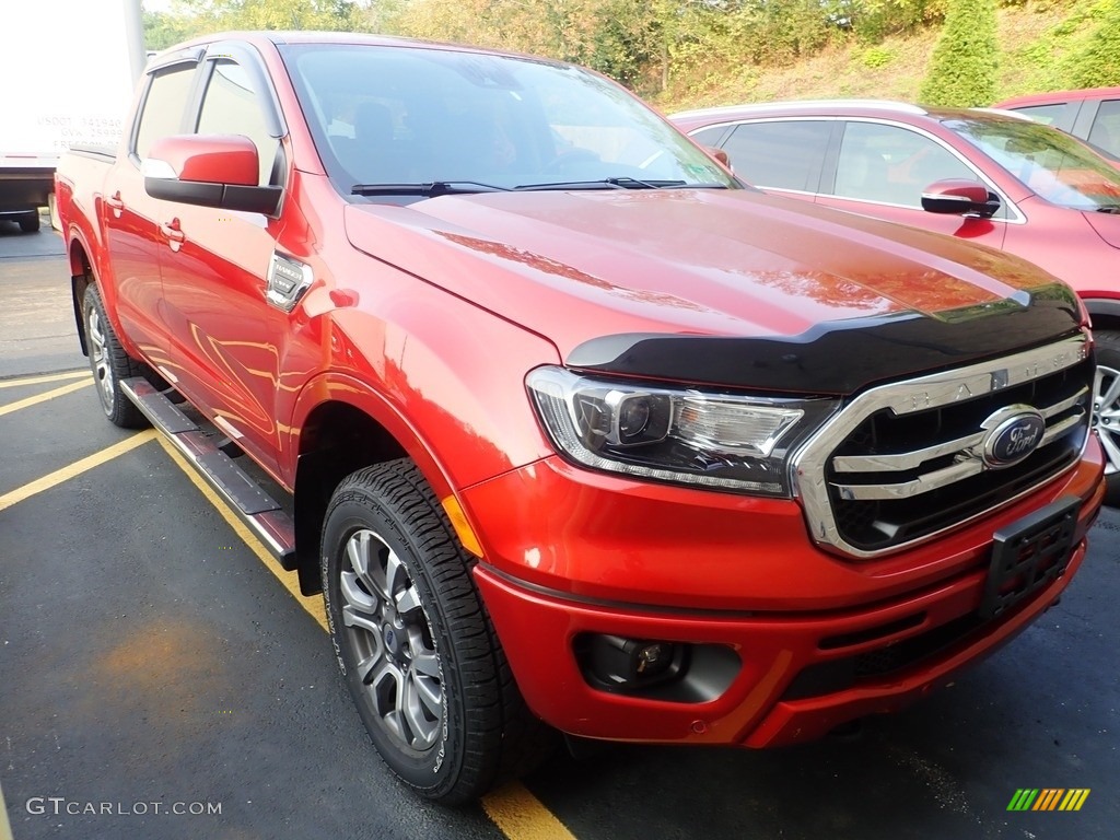 2019 Ranger Lariat SuperCrew 4x4 - Hot Pepper Red Metallic / Medium Stone photo #5