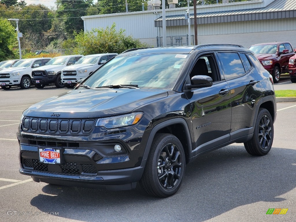Diamond Black Crystal Pearl 2022 Jeep Compass Altitude 4x4 Exterior Photo #144898480