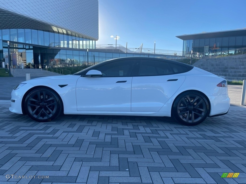 Pearl White Multi-Coat 2021 Tesla Model S Plaid AWD Exterior Photo #144904180