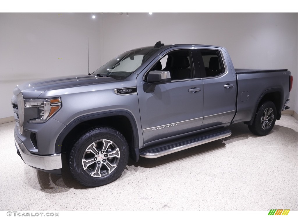 2019 Sierra 1500 SLE Double Cab 4WD - Satin Steel Metallic / Jet Black photo #3