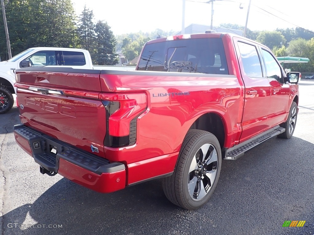 2022 F150 Lightning Platinum 4x4 - Rapid Red Metallic Tinted / Black/Slate photo #6