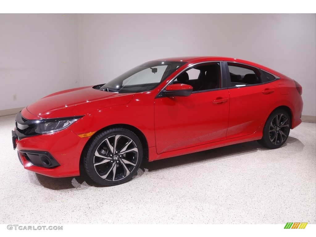 2019 Civic Sport Sedan - Rallye Red / Black photo #3