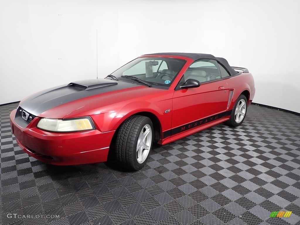 2000 Mustang GT Convertible - Laser Red Metallic / Medium Graphite photo #3