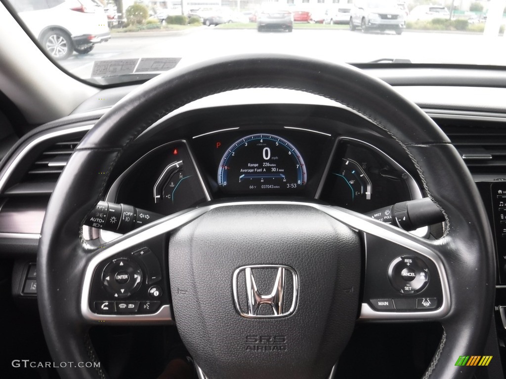 2019 Honda Civic EX-L Sedan Black Steering Wheel Photo #144914882
