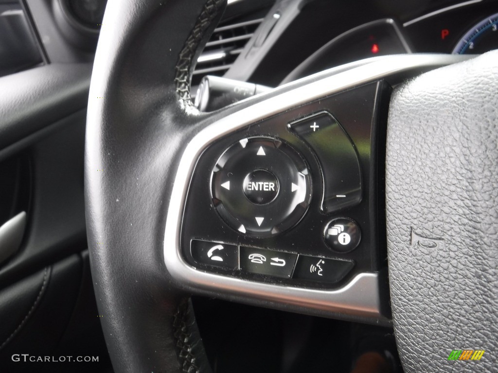 2019 Honda Civic EX-L Sedan Black Steering Wheel Photo #144914905