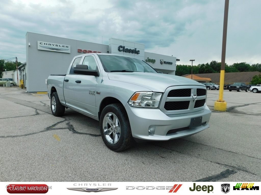 2014 1500 Express Quad Cab 4x4 - Bright Silver Metallic / Black/Diesel Gray photo #1