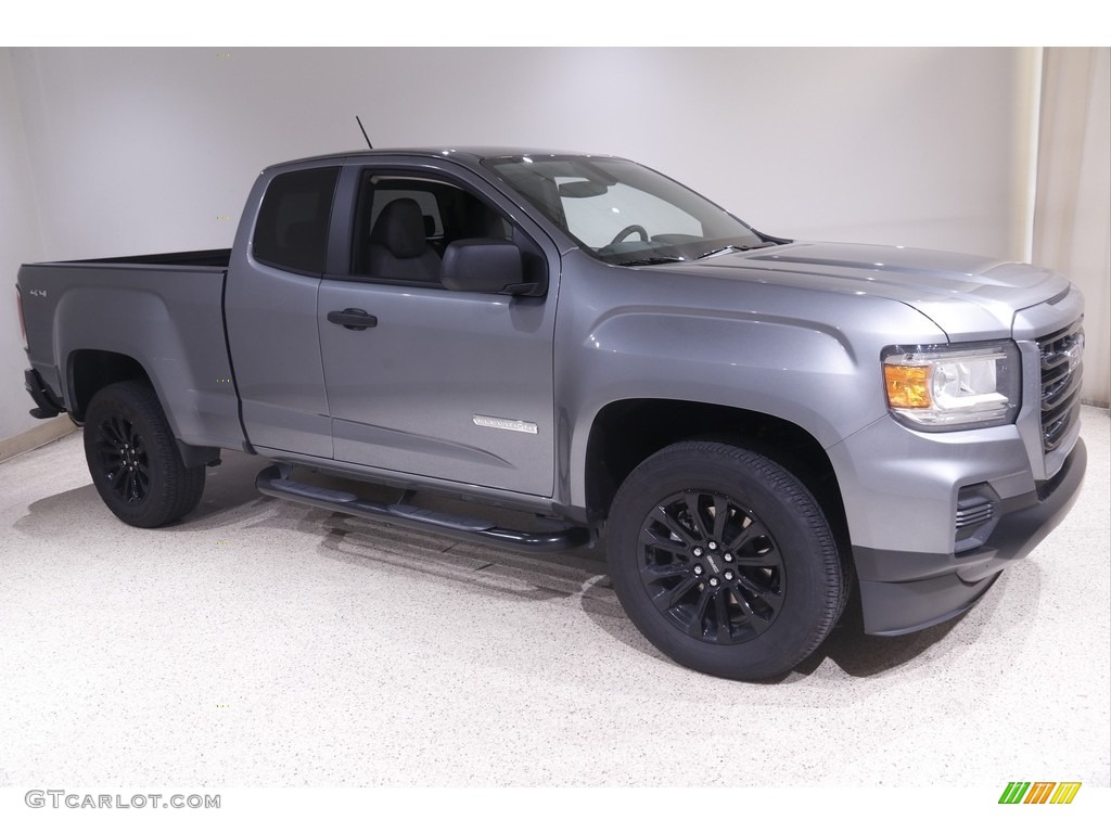 2021 Canyon Elevation Extended Cab 4WD - Satin Steel Metallic / Jet Black/Dark Ash photo #1