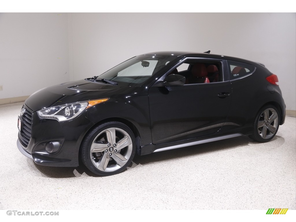 2015 Veloster Turbo R-Spec - Ultra Black / Black/Red photo #3