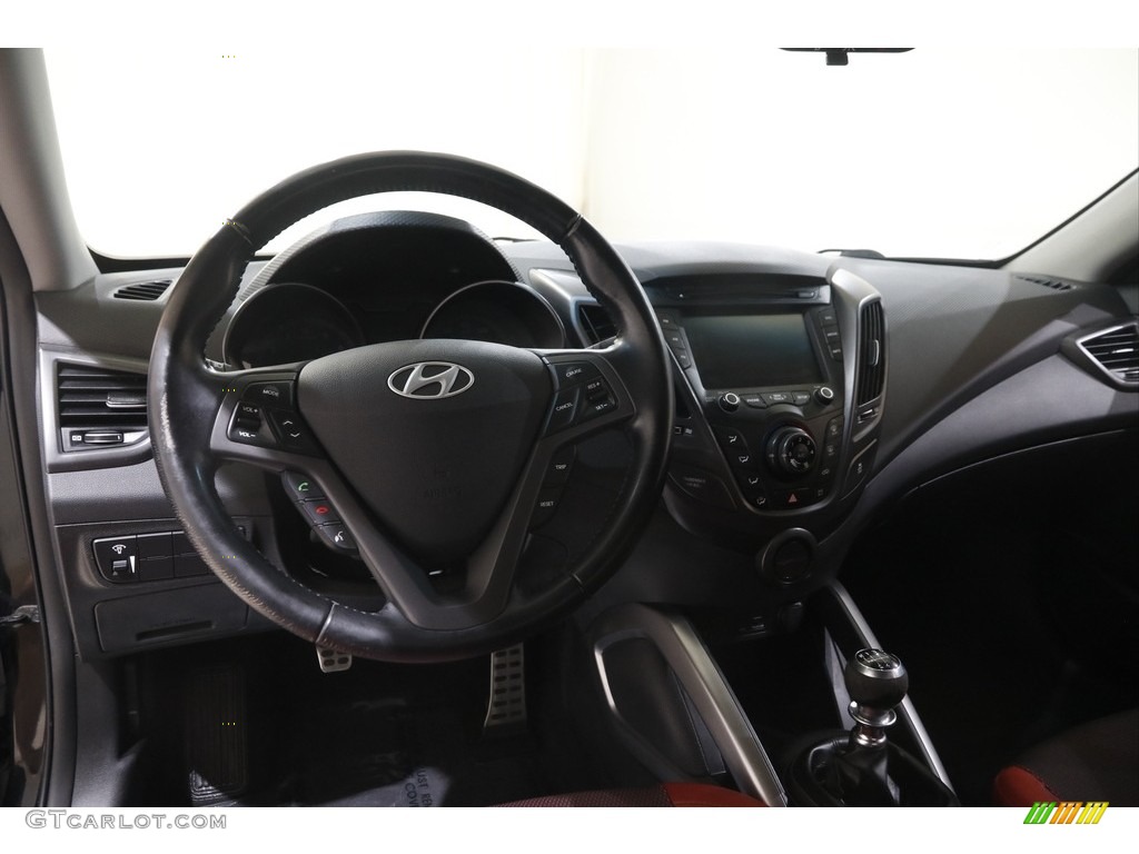 2015 Veloster Turbo R-Spec - Ultra Black / Black/Red photo #6