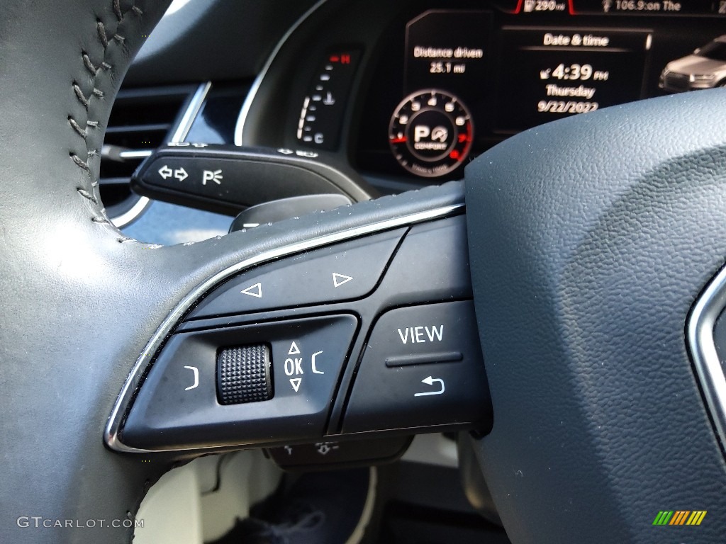 2018 Audi Q7 3.0 TFSI Premium Plus quattro Rock Gray Steering Wheel Photo #144918136
