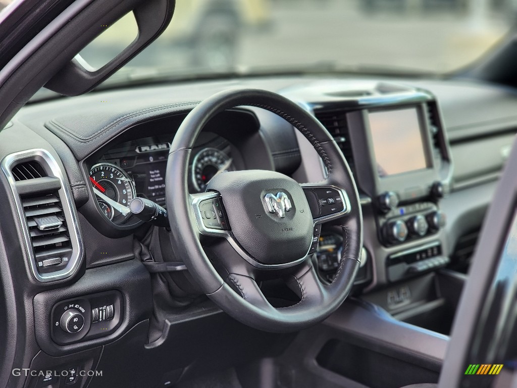 2021 Ram 1500 Laramie Crew Cab 4x4 Black Steering Wheel Photo #144921006