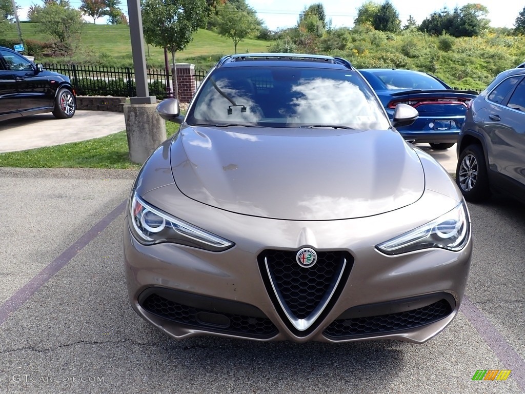 2019 Stelvio Ti Sport AWD - Imola Titanium Metallic / Black photo #2