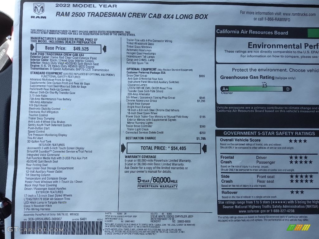 2022 2500 Tradesman Crew Cab 4x4 - Flame Red / Black/Diesel Gray photo #26