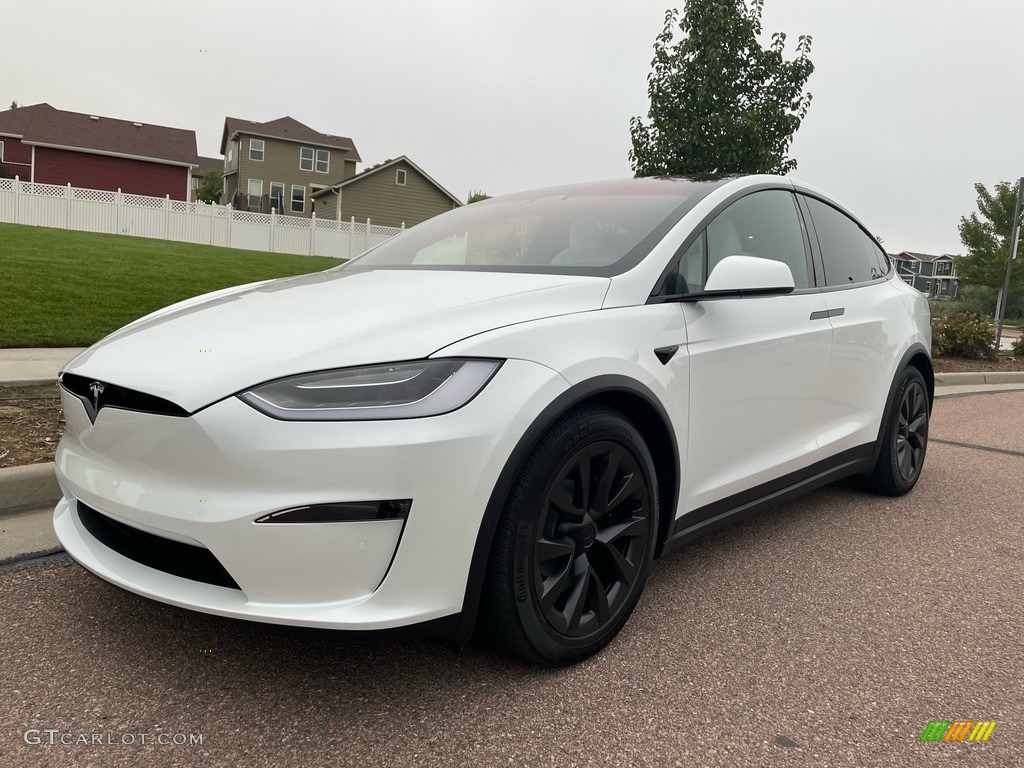 Pearl White Multi-Coat 2022 Tesla Model X AWD Exterior Photo #144925056