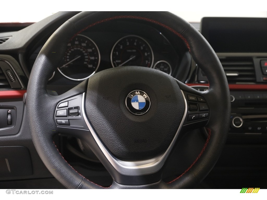 2014 BMW 3 Series 328i xDrive Sedan Black Steering Wheel Photo #144925566